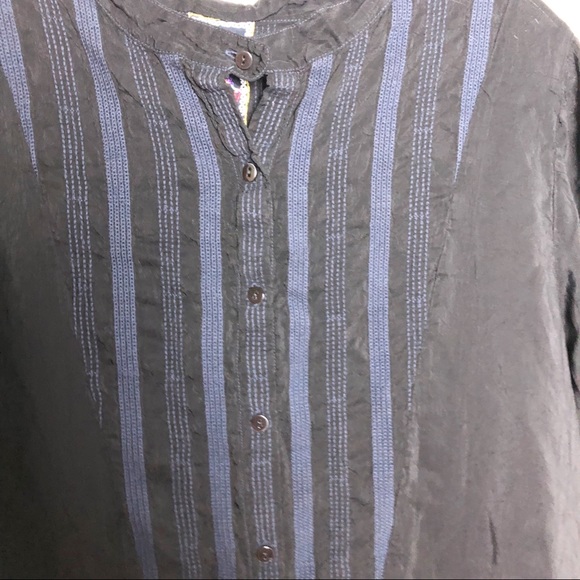 Johnny Was M Tunic Floral Embroidered Stripe Long Sleeve - Picture 2 of 9